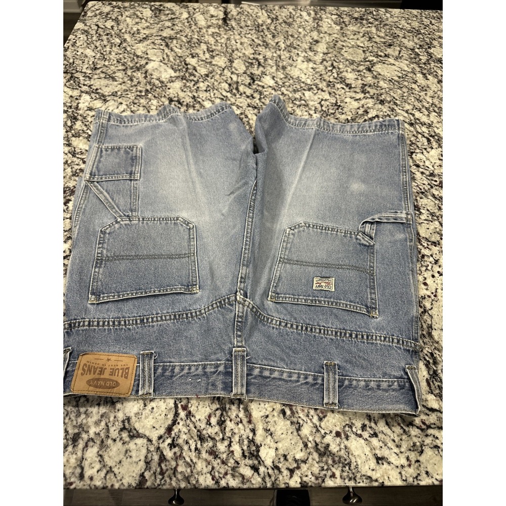 Vintage Old Navy Painters Carpenter Denim Shorts Mens 38 11" Skater‎ Y2K - Picture 6 of 15